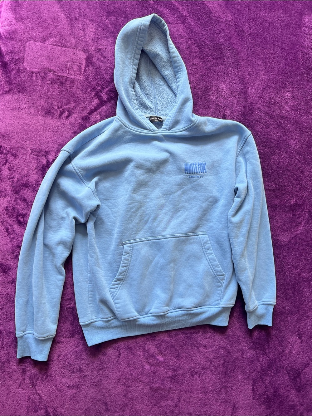 White Fox Boutique Archive 6.0 Light Blue Hooded Sweatshirt Size XS/S